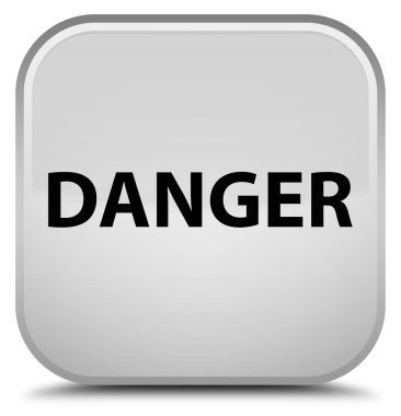 Tehlike özel beyaz kare düğme