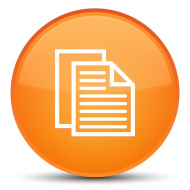 Belge sayfaları simgesi özel turuncu yuvarlak düğmesi