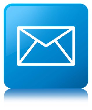 E-posta kutsal kişilerin resmi camgöbeği mavi kare düğme