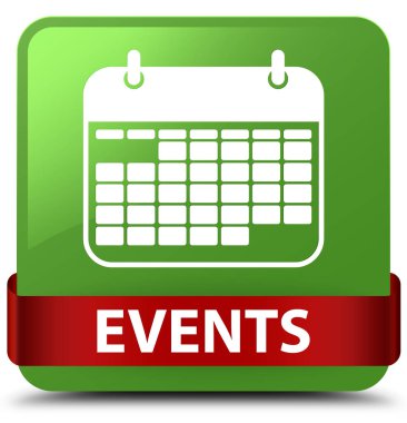 Olaylar (takvim simgesini) yumuşak yeşil kare düğme kırmızı kurdele mi