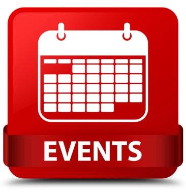 Olaylar (takvim simgesini) kırmızı kare düğmesini kırmızı kurdele orta