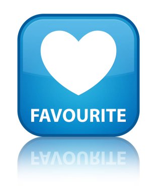 Favori (kalp simgesi) özel camgöbeği mavi kare düğme