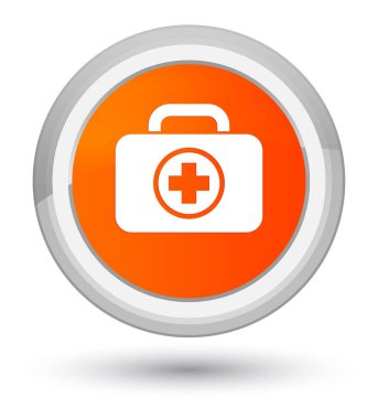 İlk yardım kiti simgesi turuncu yuvarlak düğmesine asal