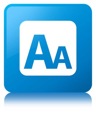 Yazı tipi boyutu kutusunu simge camgöbeği mavi kare düğme