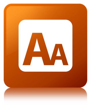 Yazı tipi boyutu kutusunu simge kahverengi kare düğme