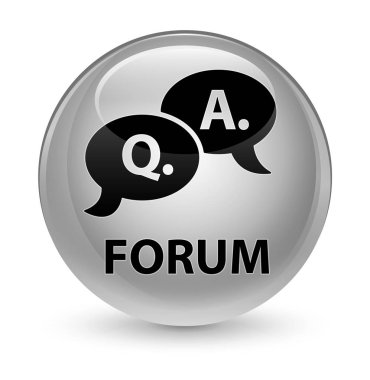 Forum (soru cevap balonu simgesinin) cam gibi beyaz yuvarlak düğmesi