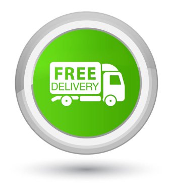 Ücretsiz teslimat kamyonu kutsal kişilerin resmi asal yumuşak yeşil yuvarlak düğme