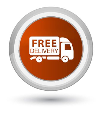 Ücretsiz teslimat kamyonu kutsal kişilerin resmi ana kahverengi yuvarlak düğme