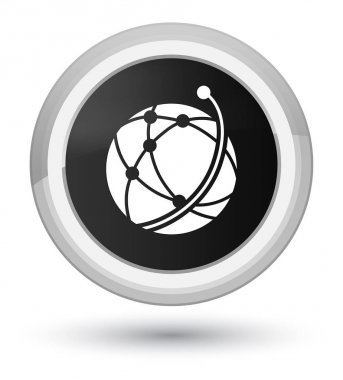 Küresel ağ kutsal kişilerin resmi ana siyah yuvarlak düğme