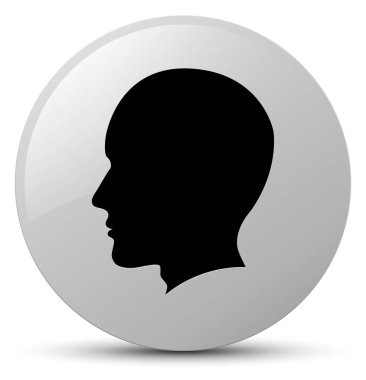 Baş erkek yüz simgesi düğmesini beyaz