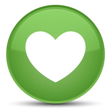 Kalp kutsal kişilerin resmi özel yumuşak yeşil yuvarlak düğme