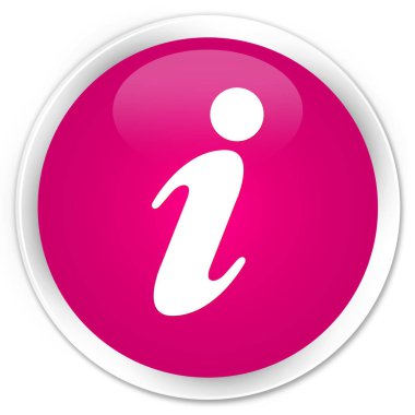 Bilgi simgesi sigorta primi pembe yuvarlak düğmesi