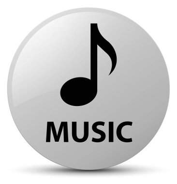 Müzik beyaz yuvarlak düğmesi