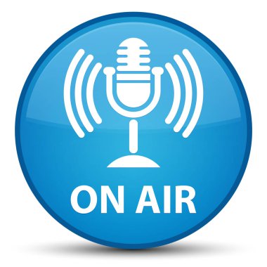 Yayında (mikrofon simgesi) özel mavi mavi yuvarlak düğmesi