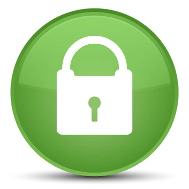 Asma kilit simgesi özel yumuşak yeşil yuvarlak düğmesi