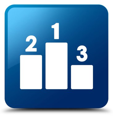 Podyum simgesi mavi kare düğme