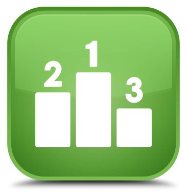 Podyum kutsal kişilerin resmi özel yumuşak yeşil kare düğme