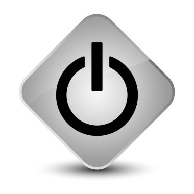 Güç simgesi zarif beyaz elmas düğmesi