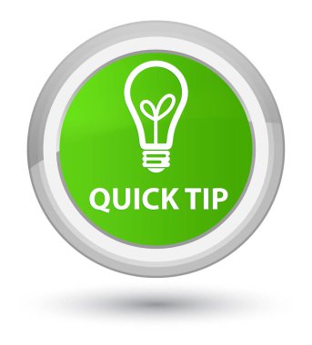 Çabuk uç (ampul simgesi) asal yumuşak yeşil yuvarlak düğmesi