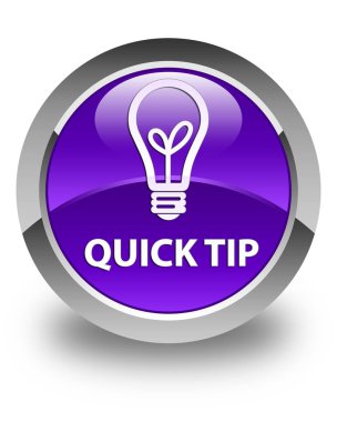 Çabuk uç (ampul simgesi) parlak mor yuvarlak düğmesi