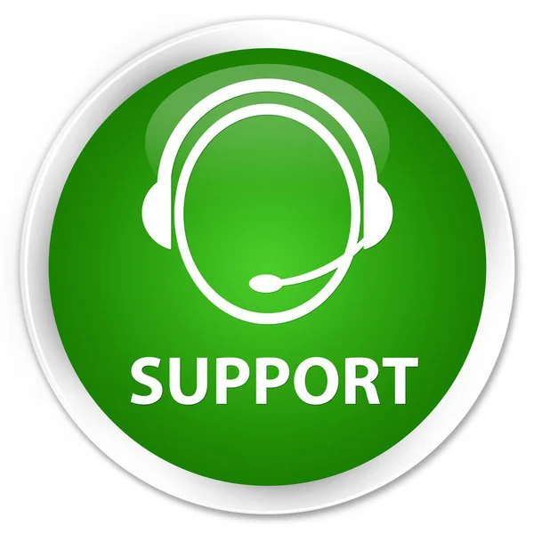 Support (icône du service client) bouton rond vert premium — Photo