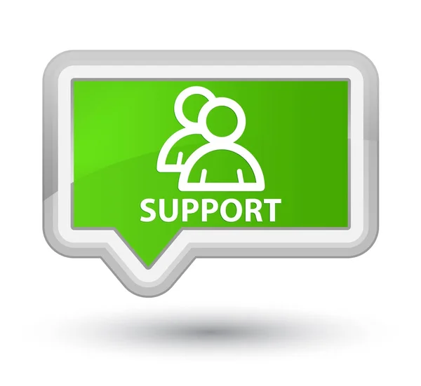 Eersteklas zachte groene banner-knop Support (groepspictogram) — Stockfoto