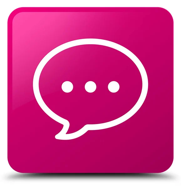 Talk bubble icon pink square button — Stock Photo, Image