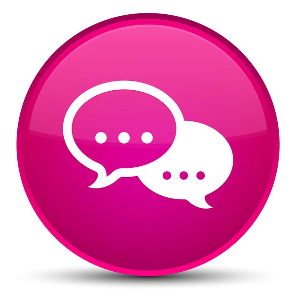 Talk Blase Symbol spezielle rosa runden Knopf — Stockfoto