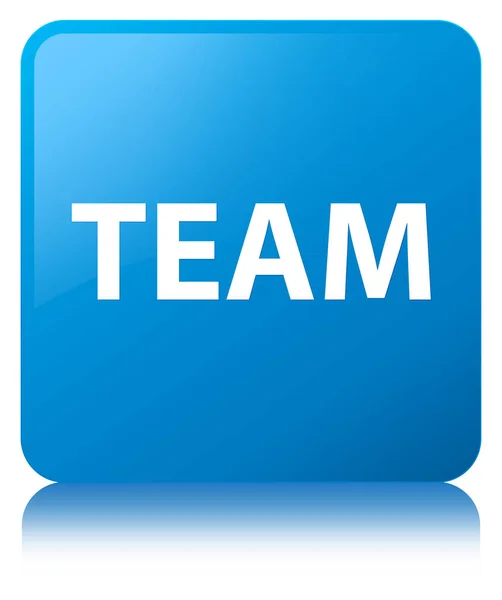 Team cyan blauer quadratischer Knopf — Stockfoto