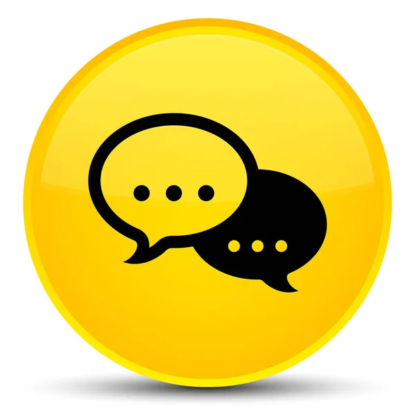 Praat bubble pictogram speciale gele, ronde knop — Stockfoto