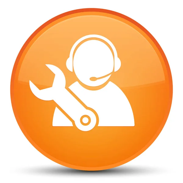 Tech support ikonen särskilda orange runda knappen — Stockfoto