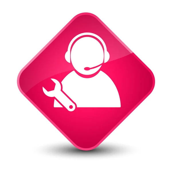 Tech support icon elegant pink diamond button — Stock Photo, Image