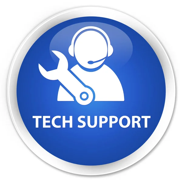 Tech support premium blå rund knapp — Stockfoto