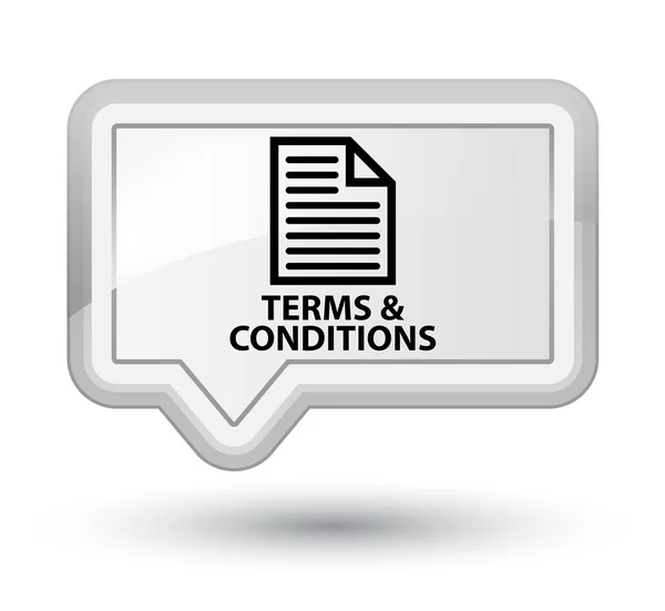 Terms and conditions (page icon) prime white banner button — Stock Photo, Image