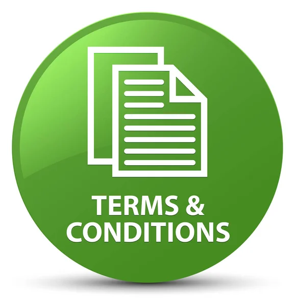 Termes et conditions (icône de pages) bouton rond vert doux — Photo