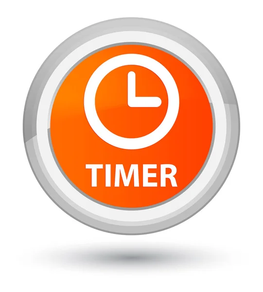 Timer prime oranje ronde knop — Stockfoto