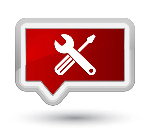 Ícone de ferramentas botão banner vermelho principal — Fotografia de Stock