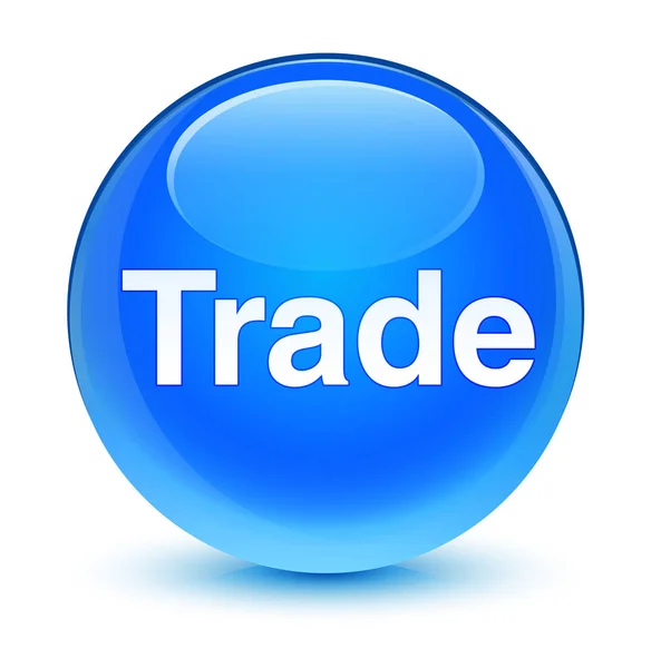 Handel glasartade cyan blå rund knapp — Stockfoto