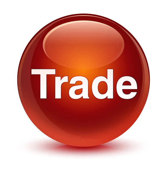 Trade glassy brown round button — Stock Photo, Image