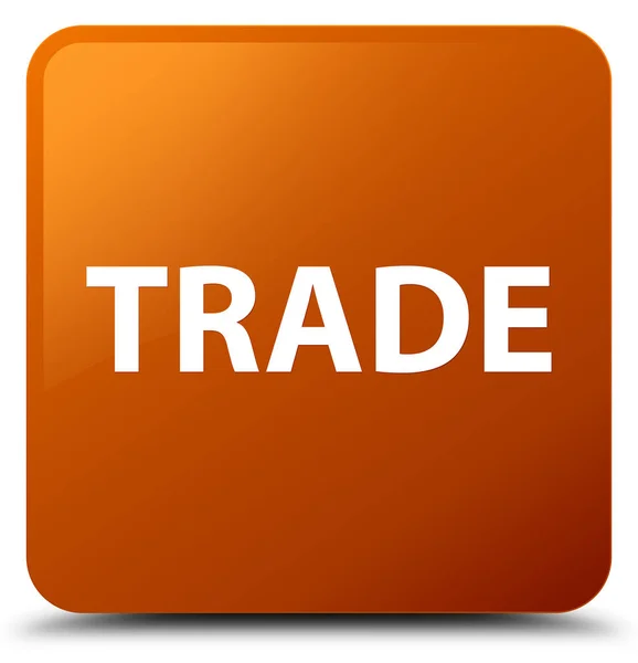 Trade brown square button — Stock Photo, Image