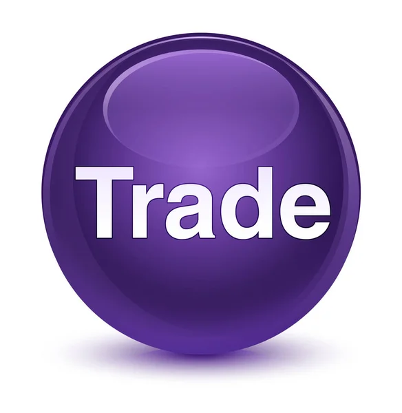 Trade glassy purple round button — Stock Photo, Image