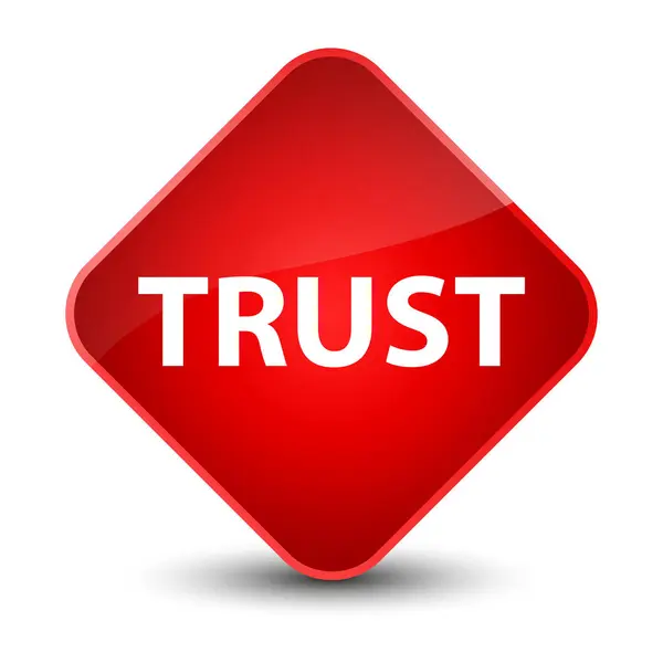 Trust elegant red diamond button — Stock Photo, Image