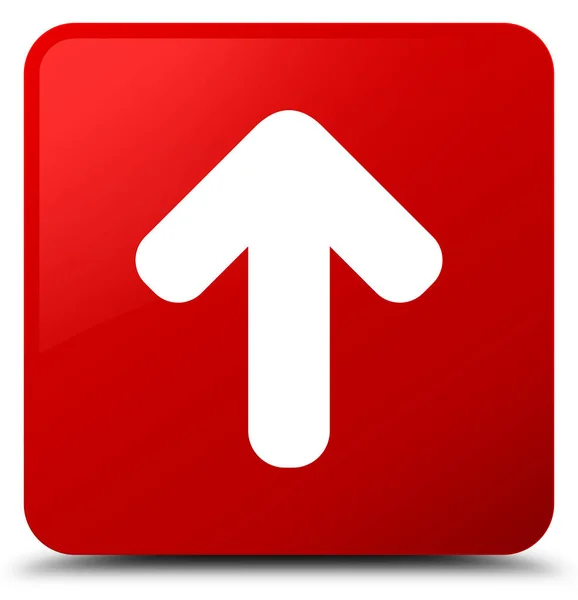 Subir flecha icono rojo botón cuadrado —  Fotos de Stock