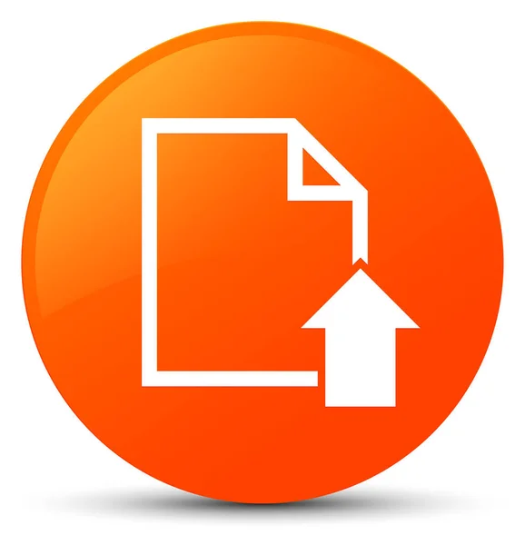 Ladda upp dokument ikon orange runda knappen — Stockfoto