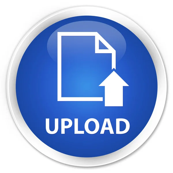 Upload niebieski okrągły przycisk premium (ikona dokumentu) — Zdjęcie stockowe