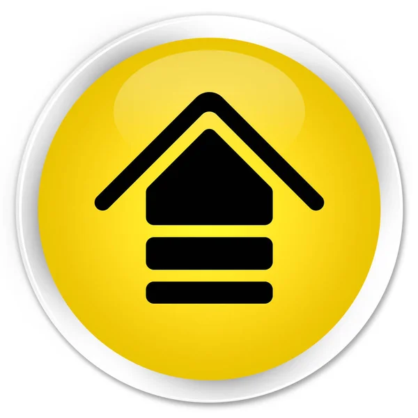Symbol hochladen Premium gelber runder Knopf — Stockfoto