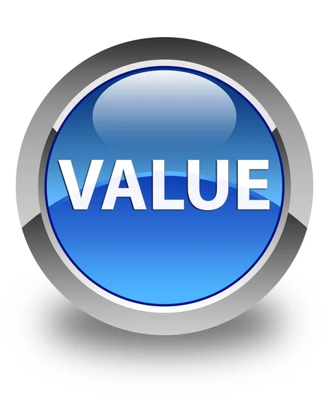 Value glossy blue round button — Stock Photo, Image