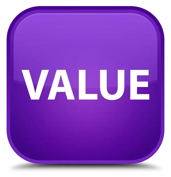 Wartość specjalna fioletowy kwadratowy przycisk — Zdjęcie stockowe