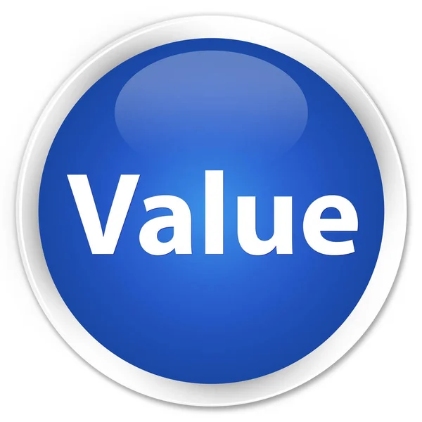 Valor prémio botão redondo azul — Fotografia de Stock