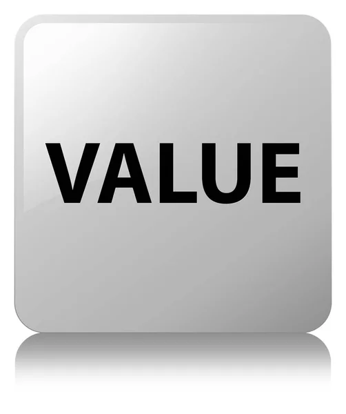 Hodnota bílé čtvercové tlačítko — Stock fotografie